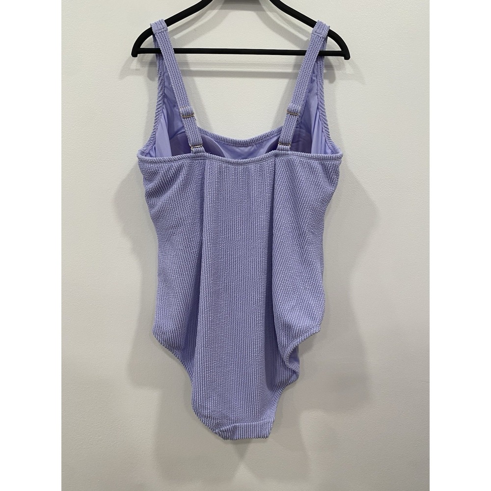 Kona Sol Women's Tank Swimsuit Pucker Rib Textured One Piece Swimsuit New SZ 20 - Picture 2 of 13